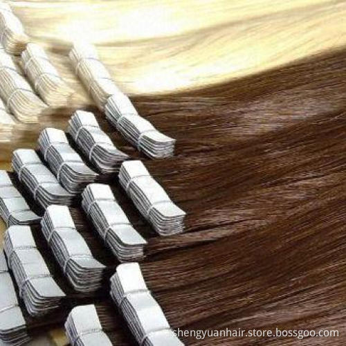 Human hair extension, double-sided tape, various lengths, different styles